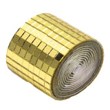 1600Pcs Self Adhesive Mirror Mosaic Sheet Adhesive Mosaic Square Glass Tile Sticker for Home Decorating Gold - Close-Up Angle