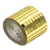1600Pcs Self Adhesive Mirror Mosaic Sheet Adhesive Mosaic Square Glass Tile Sticker for Home Decorating Gold - Low Angle