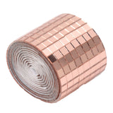 1600Pcs Self Adhesive Mirror Mosaic Sheet Adhesive Mosaic Square Glass Tile Sticker for Home Decorating Rose Gold