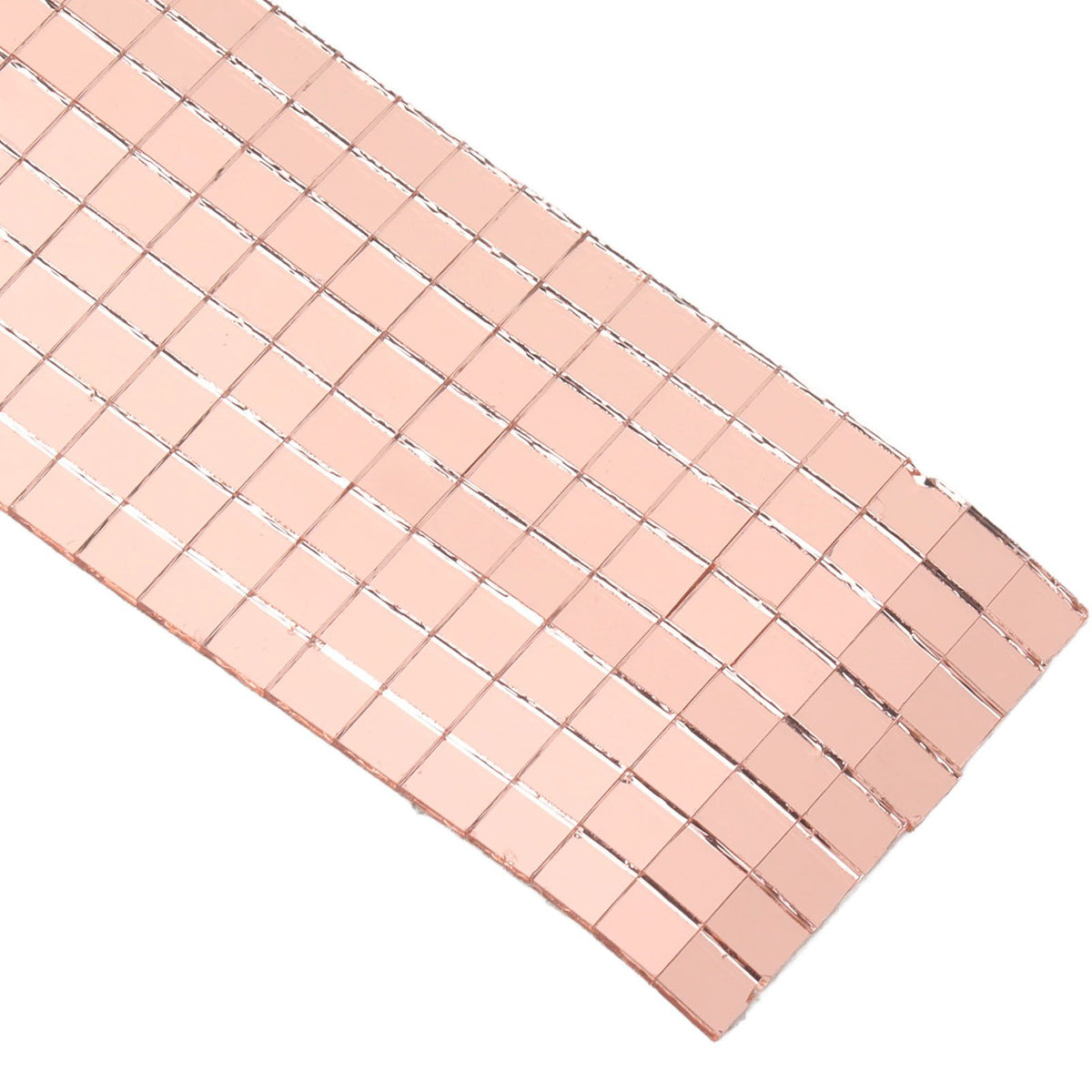 1600Pcs Self Adhesive Mirror Mosaic Sheet Adhesive Mosaic Square Glass Tile Sticker for Home Decorating Rose Gold