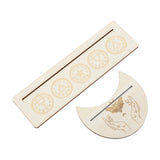 2 Pieces Wooden Tarot Card Stand Holder Stable Moon Shape and Rectangle Wooden Tarot Card Display Stand Base Type A - Front View
