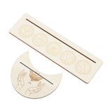 2 Pieces Wooden Tarot Card Stand Holder Stable Moon Shape and Rectangle Wooden Tarot Card Display Stand Base Type A - Side View