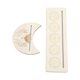 2 Pieces Wooden Tarot Card Stand Holder Stable Moon Shape and Rectangle Wooden Tarot Card Display Stand Base Type A