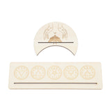 2 Pieces Wooden Tarot Card Stand Holder Stable Moon Shape and Rectangle Wooden Tarot Card Display Stand Base Type A