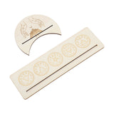 2 Pieces Wooden Tarot Card Stand Holder Stable Moon Shape and Rectangle Wooden Tarot Card Display Stand Base Type A - Rear View