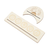 2 Pieces Wooden Tarot Card Stand Holder Stable Moon Shape and Rectangle Wooden Tarot Card Display Stand Base Type A - Close-Up Angle
