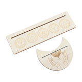2 Pieces Wooden Tarot Card Stand Holder Stable Moon Shape and Rectangle Wooden Tarot Card Display Stand Base Type A - Extra Image