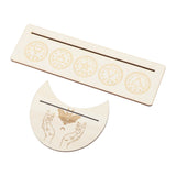 2 Pieces Wooden Tarot Card Stand Holder Stable Moon Shape and Rectangle Wooden Tarot Card Display Stand Base Type A - Extra Image