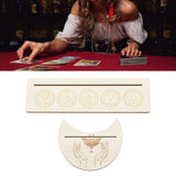 2 Pieces Wooden Tarot Card Stand Holder Stable Moon Shape and Rectangle Wooden Tarot Card Display Stand Base Type A - Extra Image