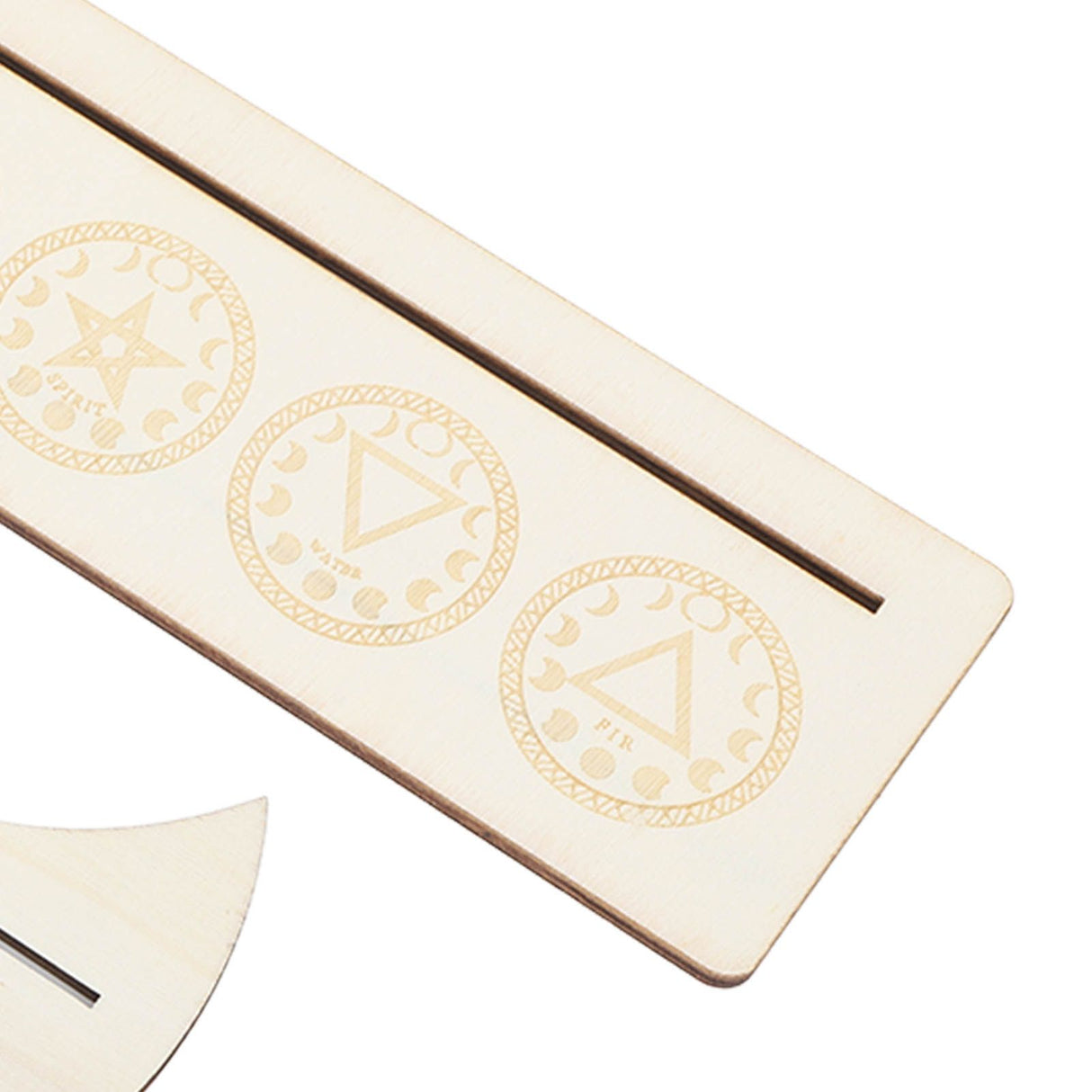 2 Pieces Wooden Tarot Card Stand Holder Stable Moon Shape and Rectangle Wooden Tarot Card Display Stand Base Type A