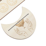 2 Pieces Wooden Tarot Card Stand Holder Stable Moon Shape and Rectangle Wooden Tarot Card Display Stand Base Type A - Extra Image