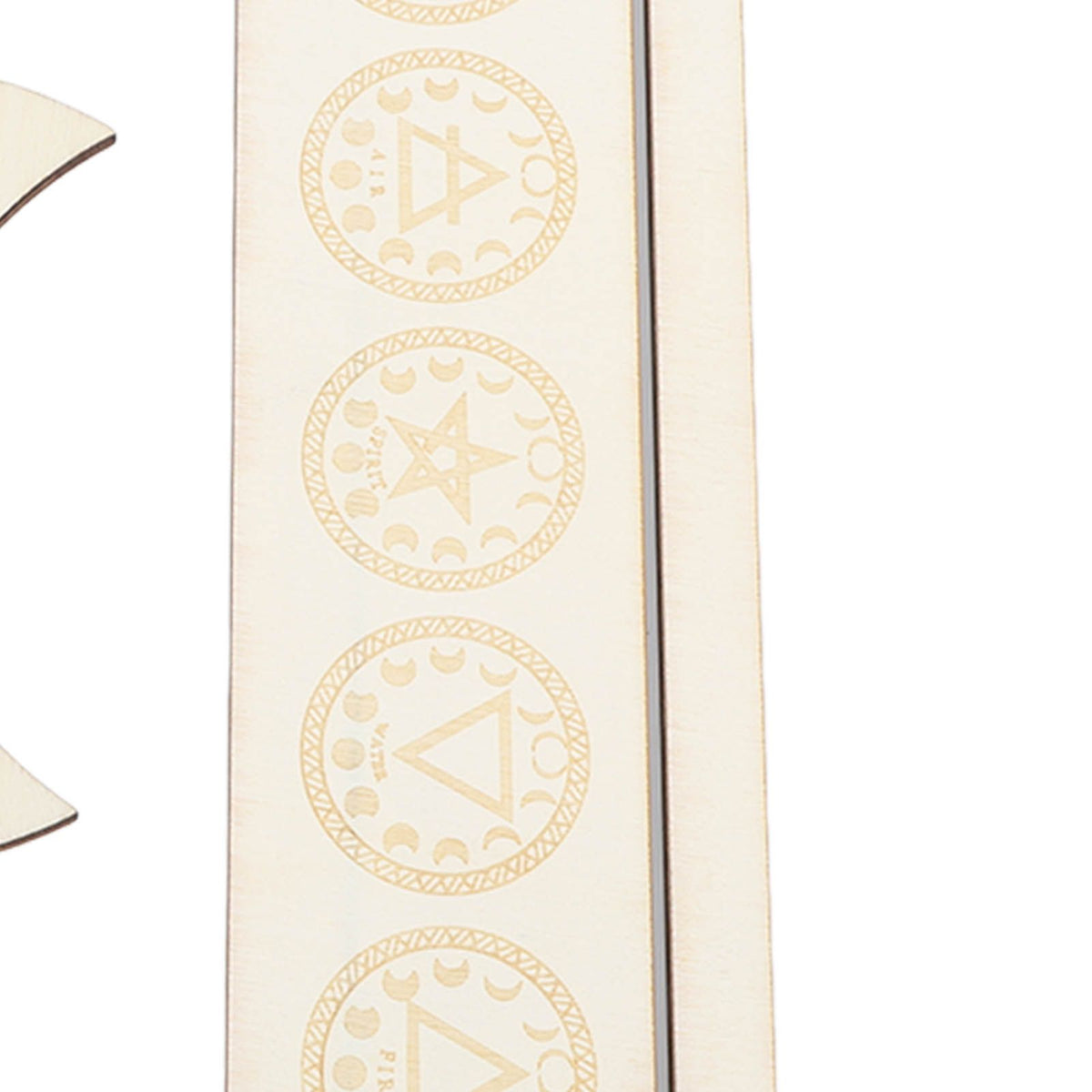 2 Pieces Wooden Tarot Card Stand Holder Stable Moon Shape and Rectangle Wooden Tarot Card Display Stand Base Type A