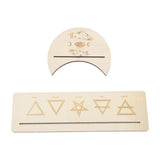 2 Pieces Wooden Tarot Card Stand Holder Stable Moon Shape and Rectangle Wooden Tarot Card Display Stand Base Type B - 45-Degree Angle