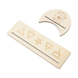 2 Pieces Wooden Tarot Card Stand Holder Stable Moon Shape and Rectangle Wooden Tarot Card Display Stand Base Type B - Close-Up Angle