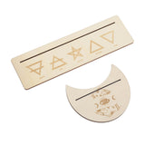 2 Pieces Wooden Tarot Card Stand Holder Stable Moon Shape and Rectangle Wooden Tarot Card Display Stand Base Type B - Extra Image