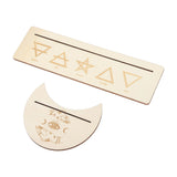 2 Pieces Wooden Tarot Card Stand Holder Stable Moon Shape and Rectangle Wooden Tarot Card Display Stand Base Type B