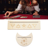 2 Pieces Wooden Tarot Card Stand Holder Stable Moon Shape and Rectangle Wooden Tarot Card Display Stand Base Type B