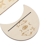 2 Pieces Wooden Tarot Card Stand Holder Stable Moon Shape and Rectangle Wooden Tarot Card Display Stand Base Type B - Extra Image