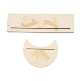2 Pieces Wooden Tarot Card Stand Holder Stable Moon Shape and Rectangle Wooden Tarot Card Display Stand Base Type C