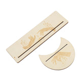 2 Pieces Wooden Tarot Card Stand Holder Stable Moon Shape and Rectangle Wooden Tarot Card Display Stand Base Type C - Front View