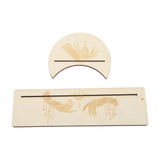2 Pieces Wooden Tarot Card Stand Holder Stable Moon Shape and Rectangle Wooden Tarot Card Display Stand Base Type C - 45-Degree Angle