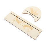 2 Pieces Wooden Tarot Card Stand Holder Stable Moon Shape and Rectangle Wooden Tarot Card Display Stand Base Type C