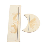 2 Pieces Wooden Tarot Card Stand Holder Stable Moon Shape and Rectangle Wooden Tarot Card Display Stand Base Type C - Low Angle