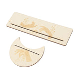2 Pieces Wooden Tarot Card Stand Holder Stable Moon Shape and Rectangle Wooden Tarot Card Display Stand Base Type C