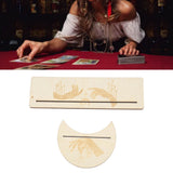 2 Pieces Wooden Tarot Card Stand Holder Stable Moon Shape and Rectangle Wooden Tarot Card Display Stand Base Type C - Extra Image