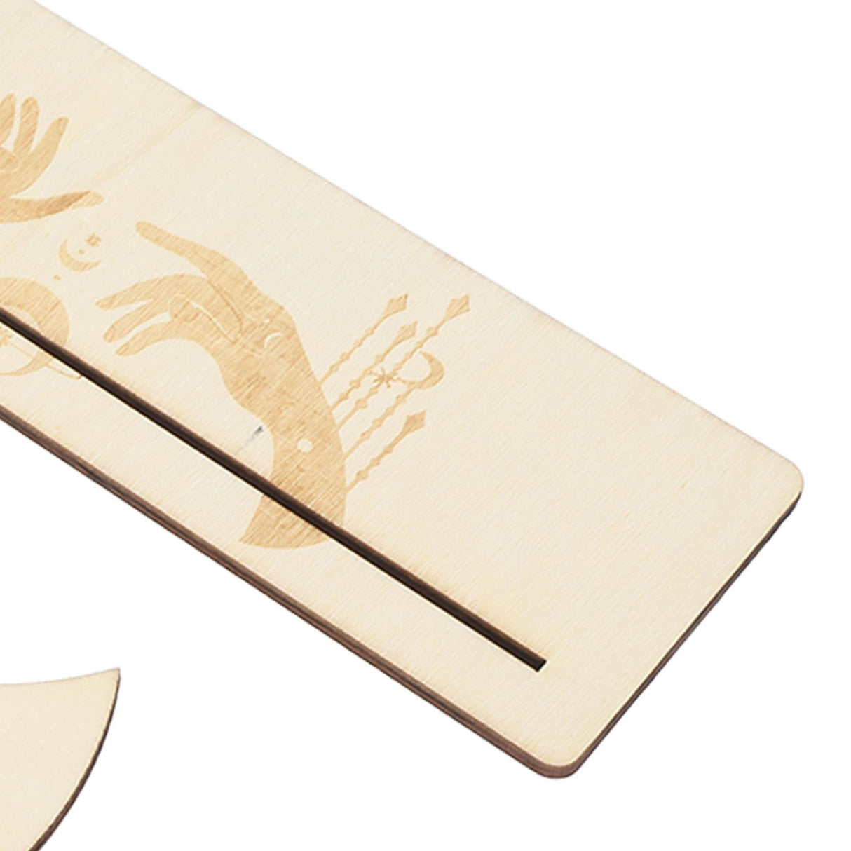 2 Pieces Wooden Tarot Card Stand Holder Stable Moon Shape and Rectangle Wooden Tarot Card Display Stand Base Type C