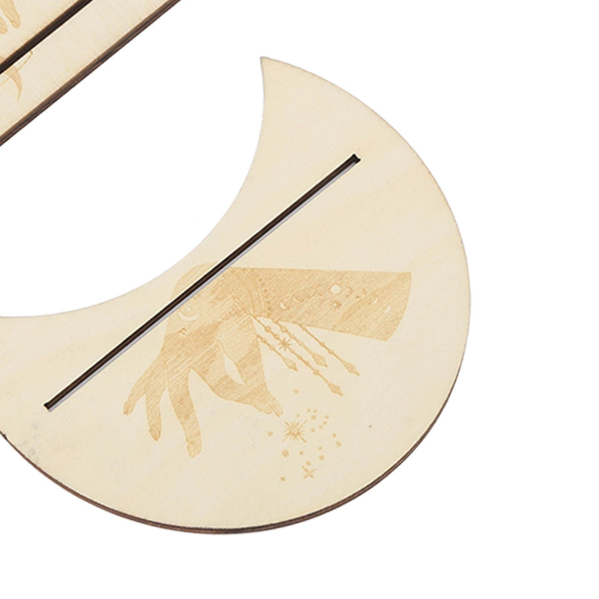 2 Pieces Wooden Tarot Card Stand Holder Stable Moon Shape and Rectangle Wooden Tarot Card Display Stand Base Type C