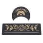 2 Pieces Wooden Tarot Card Stand Holder Moon Shape and Rectangle Wooden Tarot Card Display Stand Base Black Type A