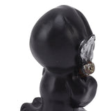 Grim Reaper Sculpture Resin Gothic Desktop Statue Figurine Decoration with Sickle for Halloween Party Stand