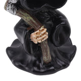 Grim Reaper Sculpture Resin Gothic Desktop Statue Figurine Decoration with Sickle for Halloween Party Stand