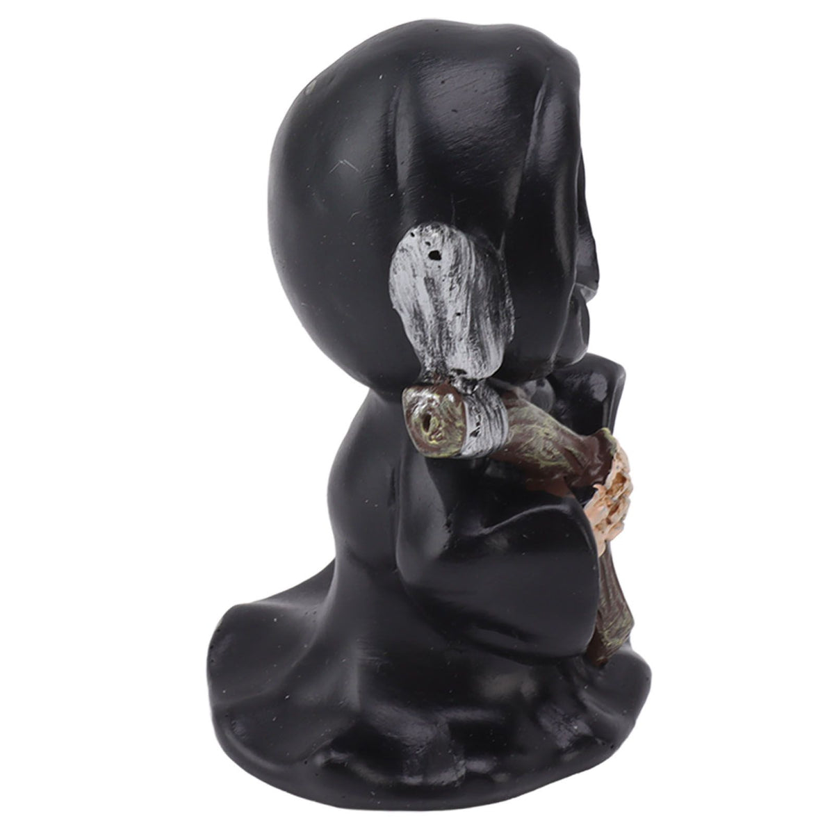 Grim Reaper Sculpture Resin Gothic Desktop Statue Figurine Decoration with Sickle for Halloween Party Stand