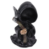 Grim Reaper Sculpture Resin Gothic Desktop Statue Figurine Decoration with Sickle for Halloween Party Stand - Extra Image