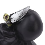 Grim Reaper Sculpture Resin Gothic Desktop Statue Figurine Decoration with Sickle for Halloween Party Lie Down