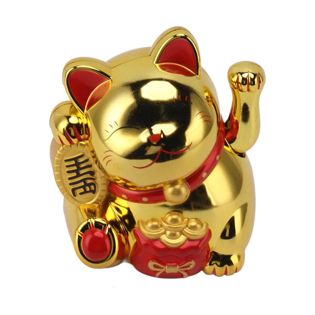 5.5in Electric Waving Arm Fortune Cat Decorative Cute Plastic Cat Ornaments for Cashier Desk MLY11020-4 Gold