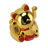 5.5in Electric Waving Arm Fortune Cat Decorative Cute Plastic Cat Ornaments for Cashier Desk MLY11020-4 Gold - 45-Degree Angle
