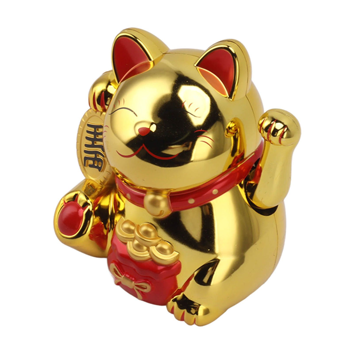 5.5in Electric Waving Arm Fortune Cat Decorative Cute Plastic Cat Ornaments for Cashier Desk MLY11020-4 Gold