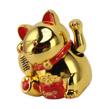 5.5in Electric Waving Arm Fortune Cat Decorative Cute Plastic Cat Ornaments for Cashier Desk MLY11020-4 Gold