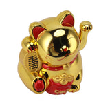 5.5in Electric Waving Arm Fortune Cat Decorative Cute Plastic Cat Ornaments for Cashier Desk MLY11020-4 Gold