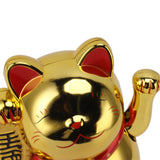 5.5in Electric Waving Arm Fortune Cat Decorative Cute Plastic Cat Ornaments for Cashier Desk MLY11020-4 Gold