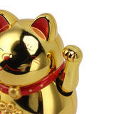 5.5in Electric Waving Arm Fortune Cat Decorative Cute Plastic Cat Ornaments for Cashier Desk MLY11020-4 Gold