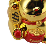 5.5in Electric Waving Arm Fortune Cat Decorative Cute Plastic Cat Ornaments for Cashier Desk MLY11020-4 Gold - Extra Image