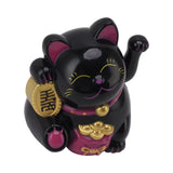 5.5in Electric Waving Arm Fortune Cat Decorative Cute Plastic Cat Ornaments for Cashier Desk MLY11020-5 Black - Extra Image
