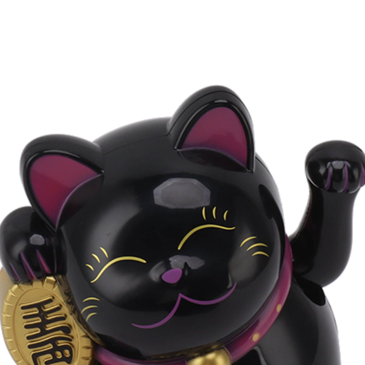 5.5in Electric Waving Arm Fortune Cat Decorative Cute Plastic Cat Ornaments for Cashier Desk MLY11020-5 Black