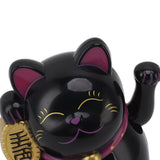 5.5in Electric Waving Arm Fortune Cat Decorative Cute Plastic Cat Ornaments for Cashier Desk MLY11020-5 Black - Extra Image