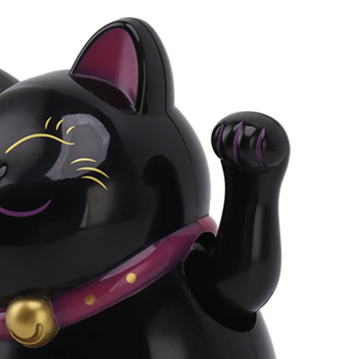 5.5in Electric Waving Arm Fortune Cat Decorative Cute Plastic Cat Ornaments for Cashier Desk MLY11020-5 Black