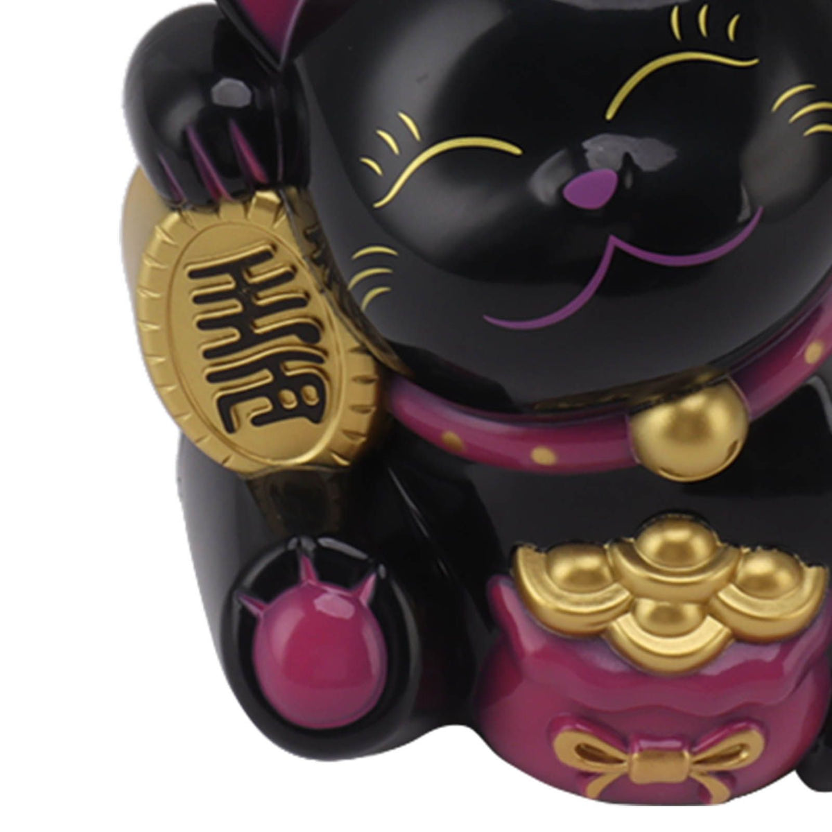 5.5in Electric Waving Arm Fortune Cat Decorative Cute Plastic Cat Ornaments for Cashier Desk MLY11020-5 Black